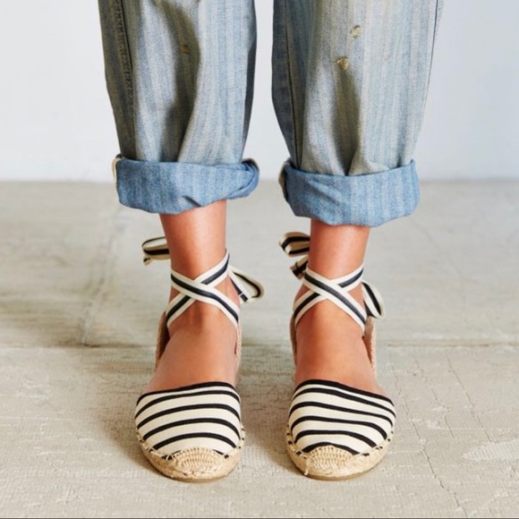 Canvas Striped Espadrille Sandals - Picture 3 of 4